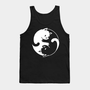 Yin Yang Cat Black & White Tank Top